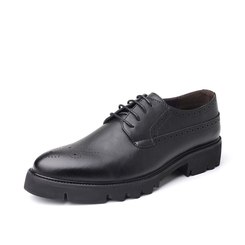 华伦世家(Valln Family)简约二层牛皮（除牛反绒）布洛克鞋潮男布洛克男鞋时尚日常休闲鞋英伦皮鞋