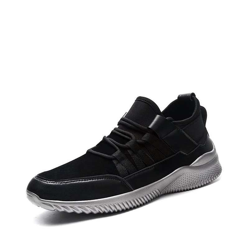 华伦世家(Valln Family)简约二层牛皮（除牛反绒）运动休闲鞋男款时尚潮流男士运动鞋跑步休闲鞋