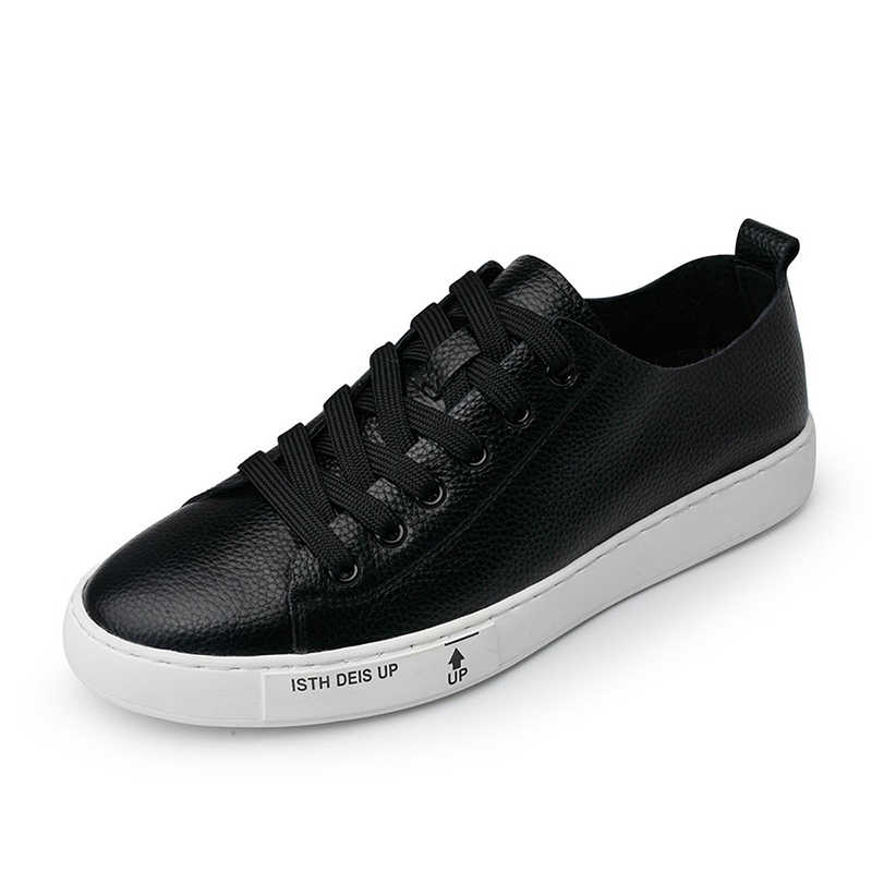 华伦世家(Valln Family)简约二层牛皮（除牛反绒）板鞋牛皮男鞋时尚休闲百搭潮流系带板鞋