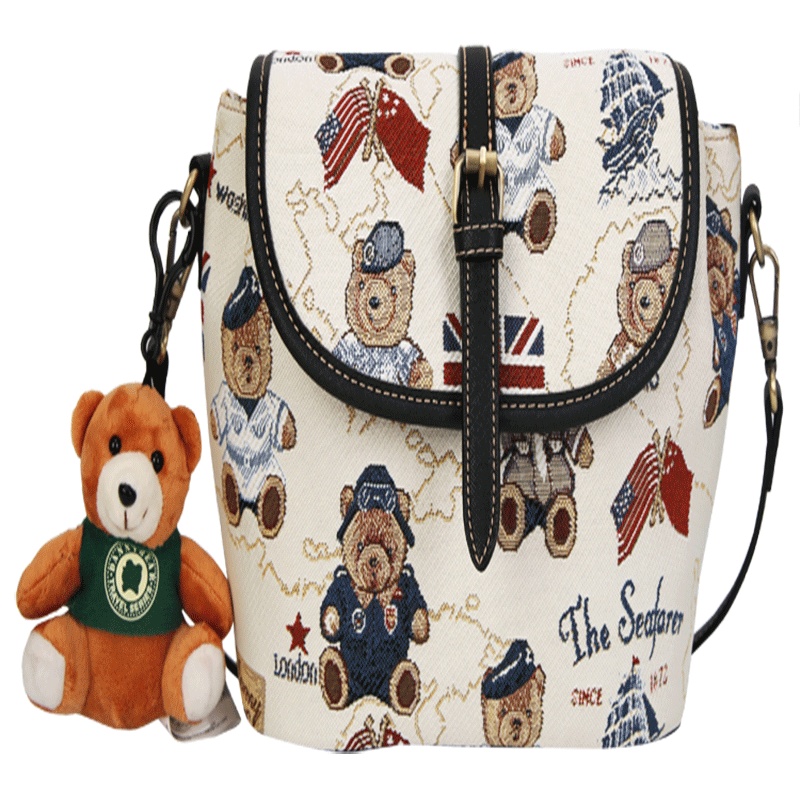 丹尼熊(Danny Bear)航海熊单肩包休闲百搭女式斜挎包DBWB8115045-160W