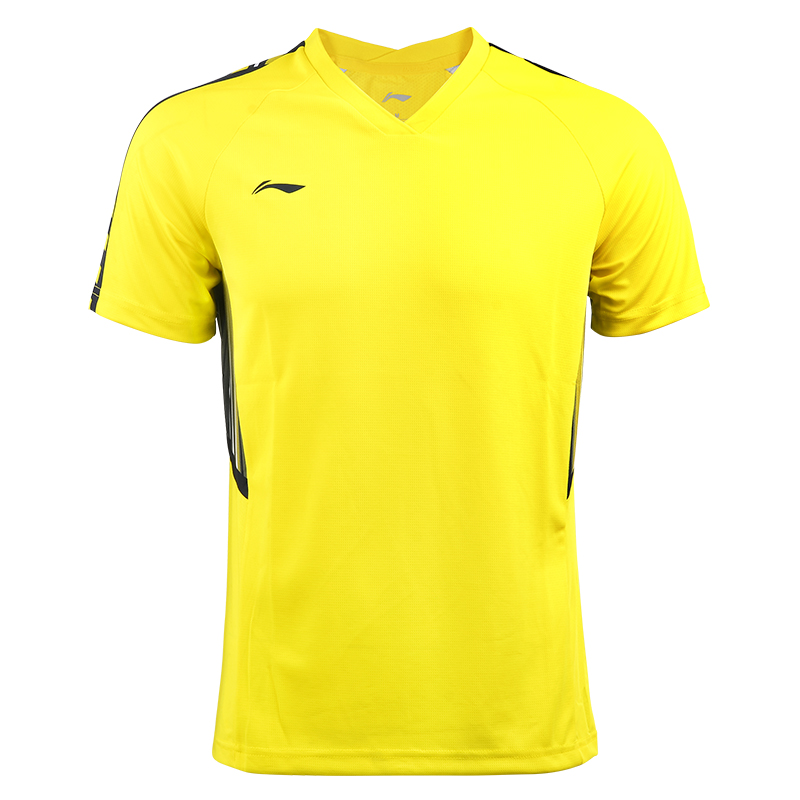 李宁（LI-NING）2018新款羽毛球服汤尤杯球迷男女速干短袖T恤 黄色款 AAYN165