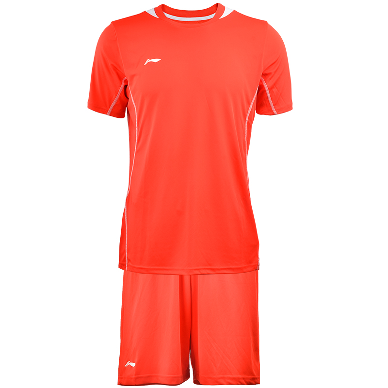 LINING李宁足球服套装男士比赛服足球衣训练服套服短裤 橙色款 AATN033