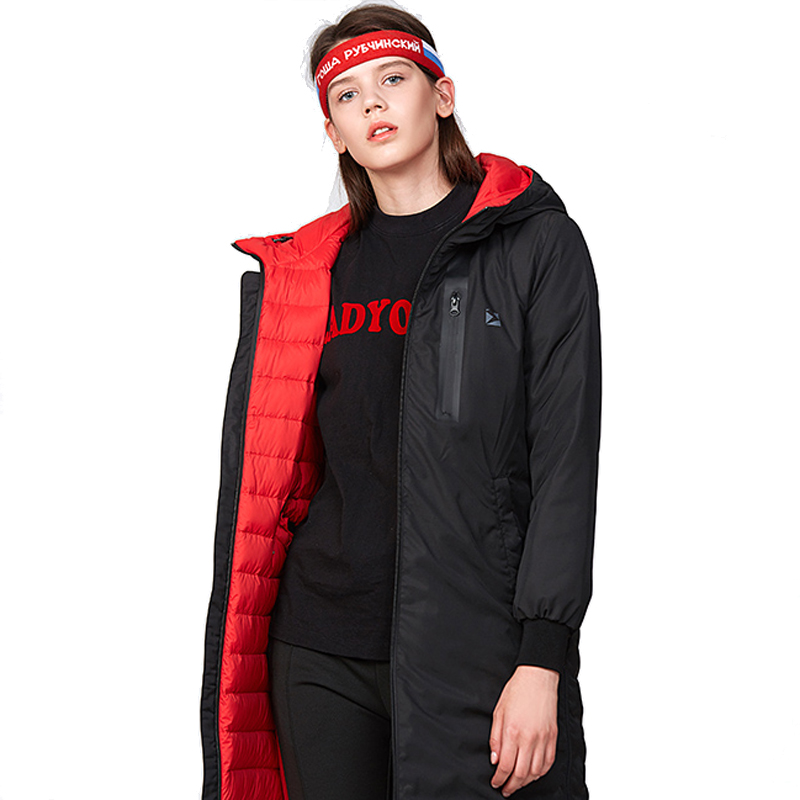 雪中飞新品2018年 羽绒服女中长款韩版时尚双面穿外套X80130032