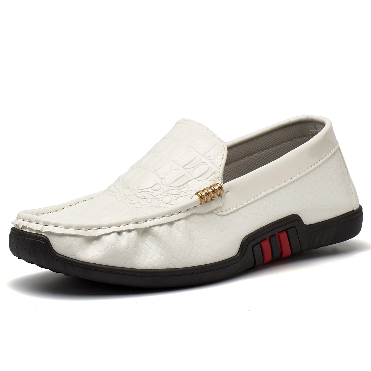 图思龙舒适软面超轻纯色经典压花简约百搭一脚蹬男鞋豆豆鞋