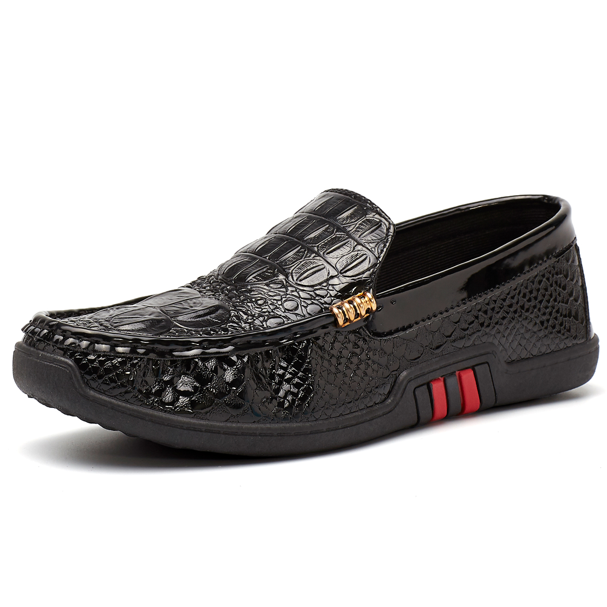 图思龙舒适软面超轻纯色经典压花简约百搭一脚蹬男鞋豆豆鞋