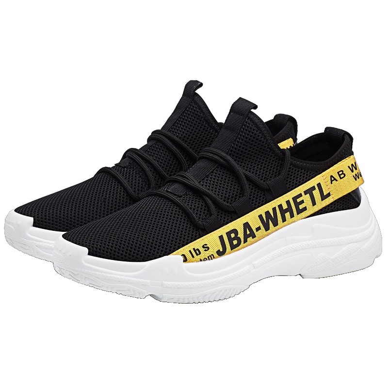 欧利萨斯OULISASI夏日男士彩带飞织跑步鞋舒适休闲运动鞋