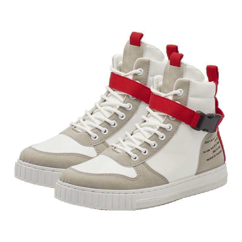 图思龙男士时尚织带板鞋休闲靴冬季高帮男鞋