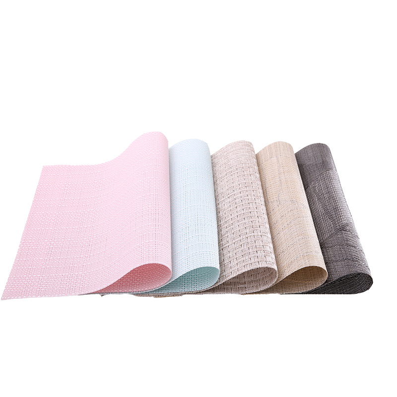 FaSoLa 日本餐垫隔热垫西餐垫PVC塑料欧式桌垫碗盘垫餐具垫 粉色2片装