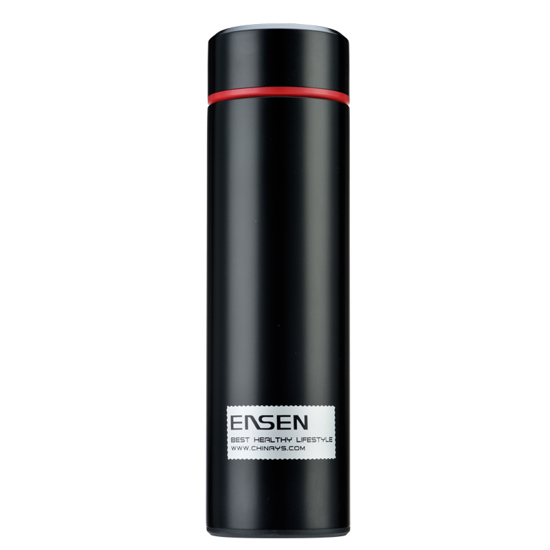 水宜生保温杯L505商务男士女士 316不锈钢内胆 保温保冷直身车载水杯子带滤网茶漏 睿智黑 460ML