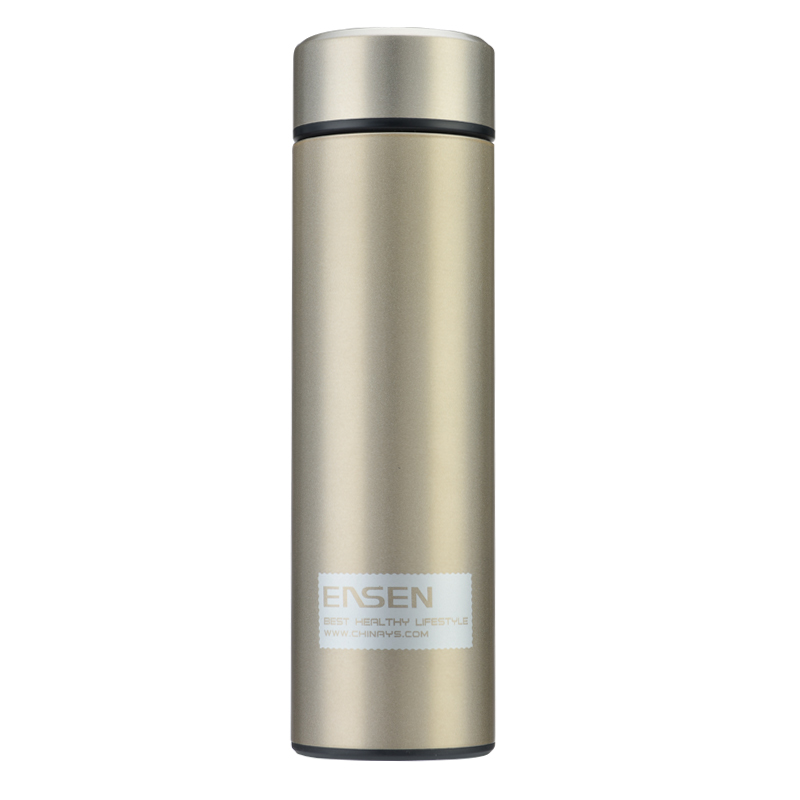 水宜生保温杯L505商务男士女士 316不锈钢内胆 保温保冷直身车载水杯子带滤网茶漏 香槟金 460ML
