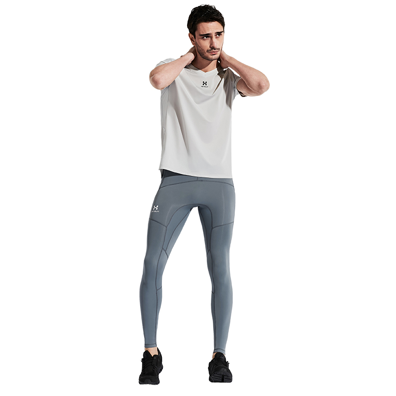 美国HOTSUIT后秀男款塑形系列V领短T健身跑步运动短袖上衣