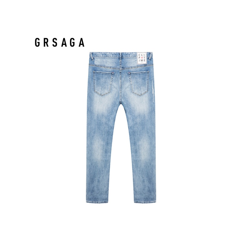 GRSAGA夏季休闲蓝色系牛仔裤11721529763