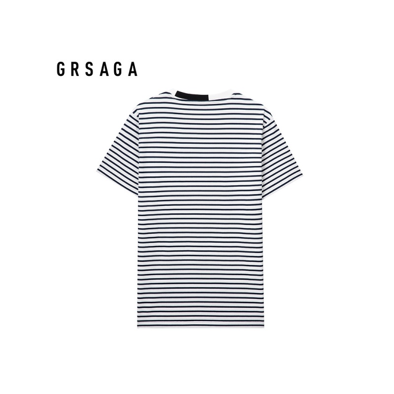 GRSAGA夏季休闲条纹系T恤11723811014
