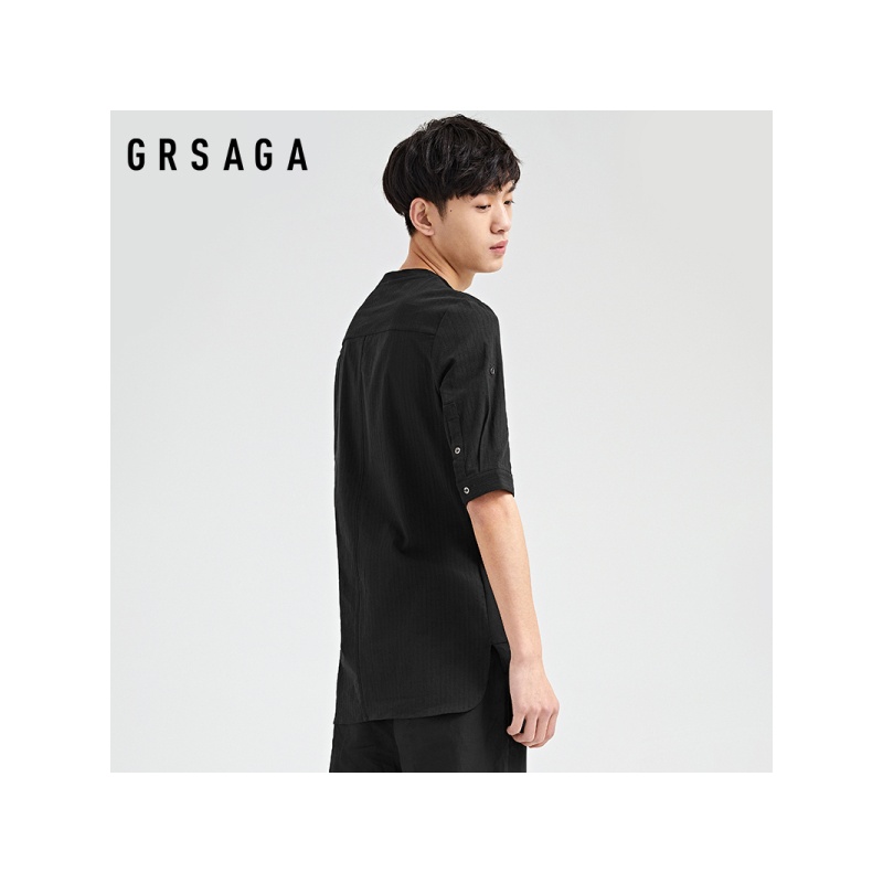 GRSAGA夏季休闲黑色系T恤11721411100