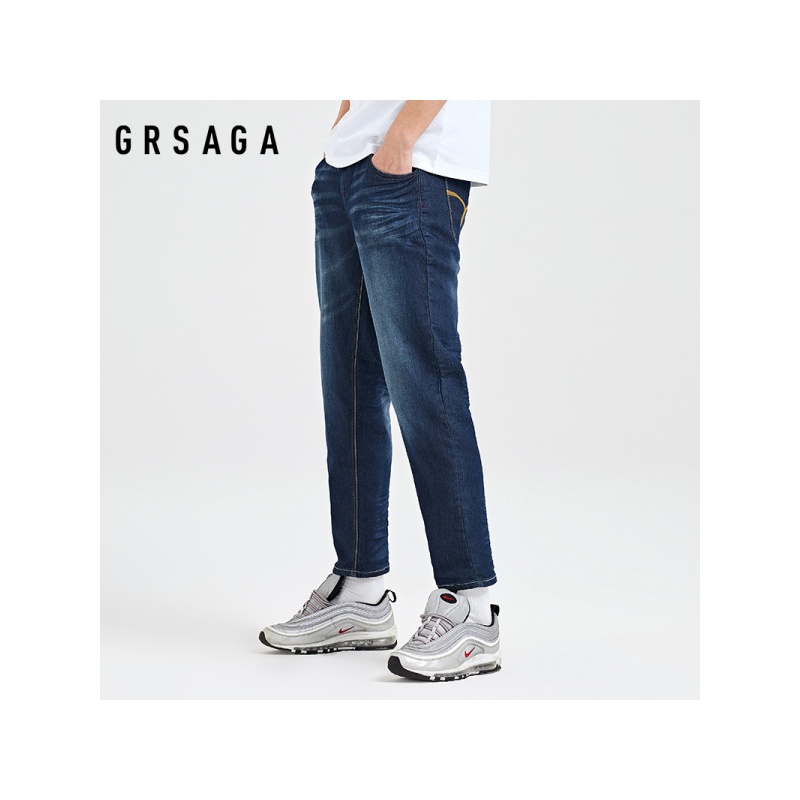 GRSAGA夏季休闲蓝色系牛仔裤11723629767