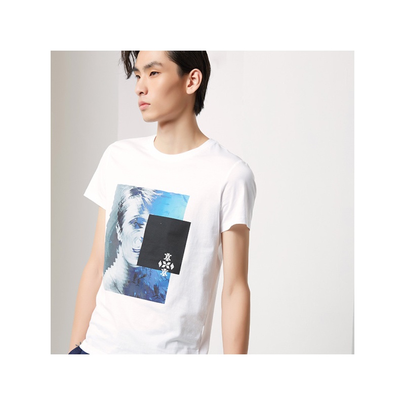 GRSAGA夏季休闲白色系T恤11622211068