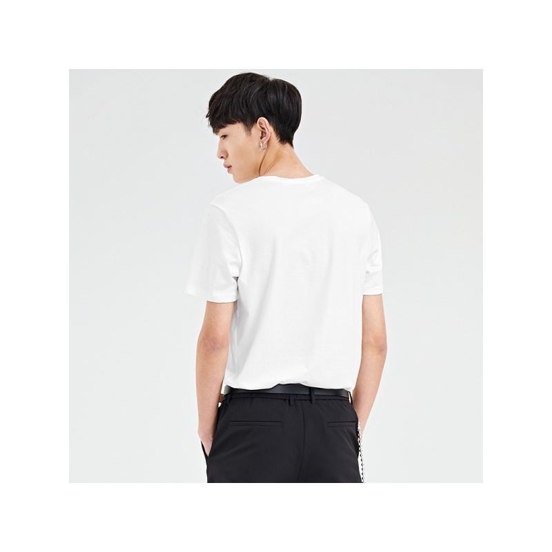 GRSAGA夏季休闲白色系T恤11721011105