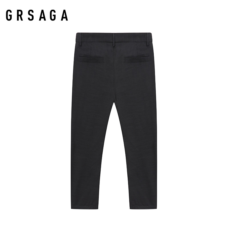 GRSAGA夏季休闲黑色系休闲裤11723328654