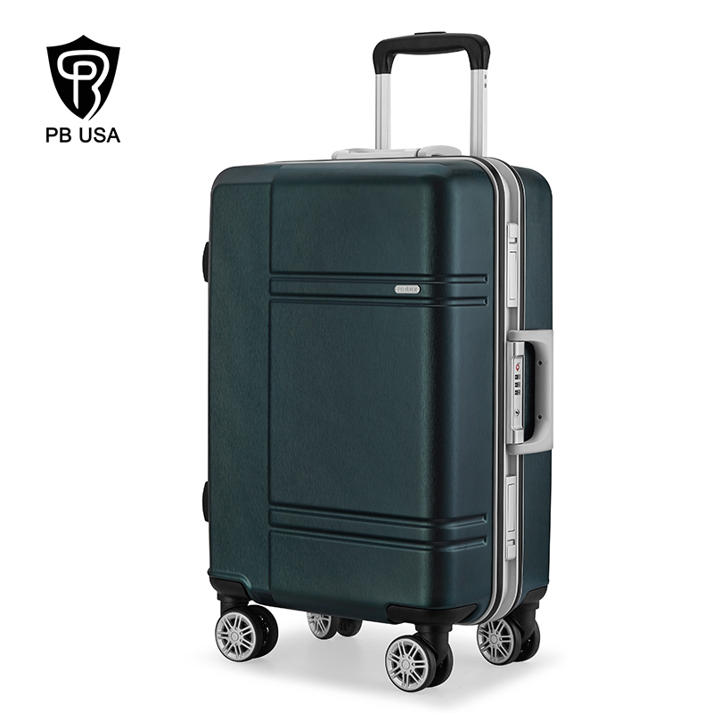 PB 简约箱子行李箱拉杆箱女铝框万向轮 登机箱皮箱密码旅行箱男24寸