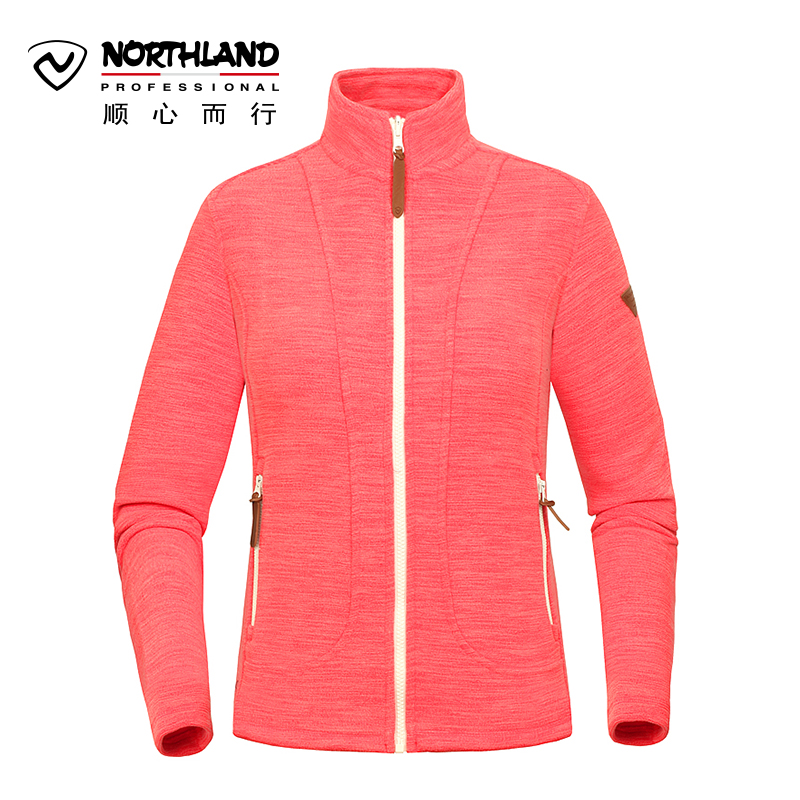 诺诗兰（NORTHLAND）户外女式防风保暖抓绒软壳花灰外套GF062606