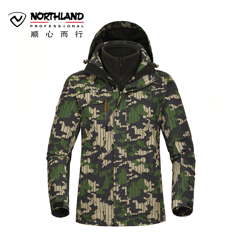 诺诗兰（NORTHLAND）户外男女防风防泼水透湿三合一旅行冲锋衣GS065611/GS062612