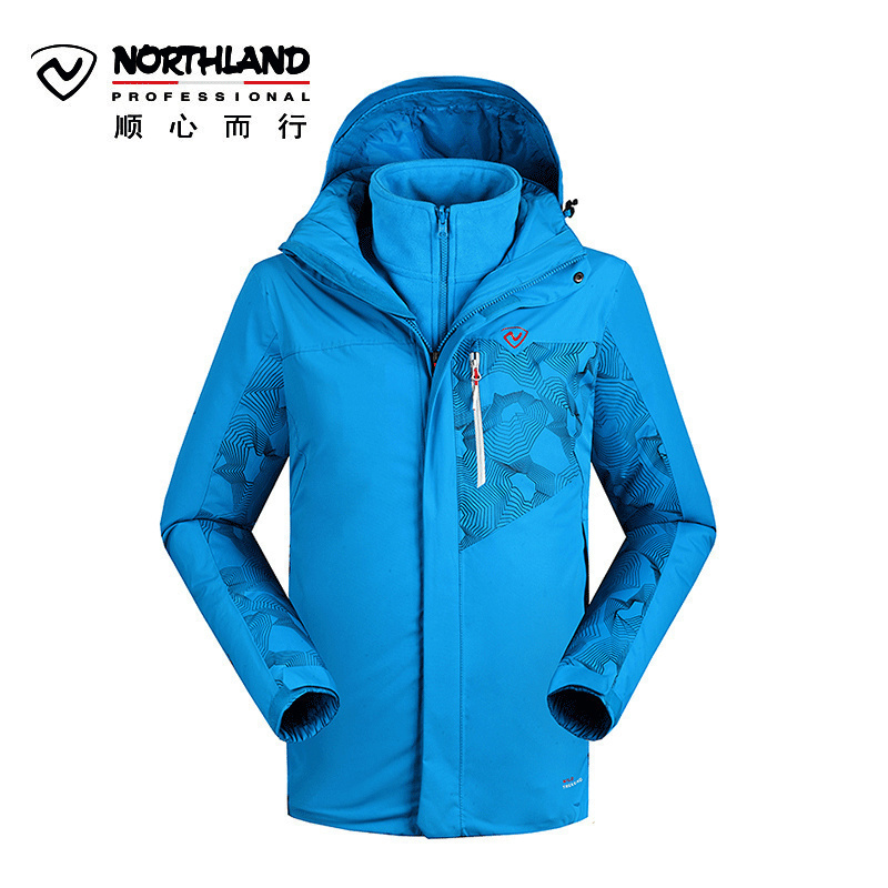 诺诗兰（NORTHLAND）户外男士防泼水保暖三合一两件套冲锋衣GS055509