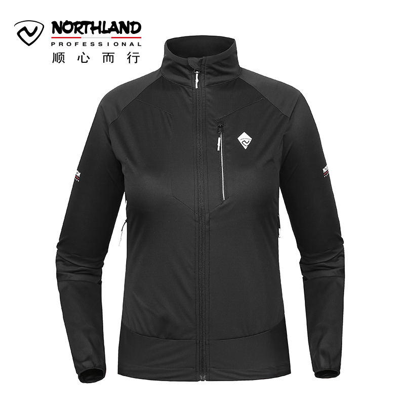 诺诗兰（NORTHLAND）户外女士软壳衣防风立领反光印花弹力外套GF062104