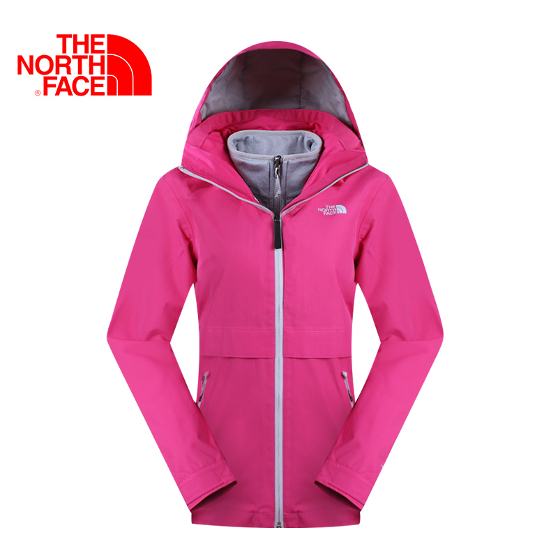 北面（TheNorthFace）户外女防泼水透气三合一冲锋外套2U8X