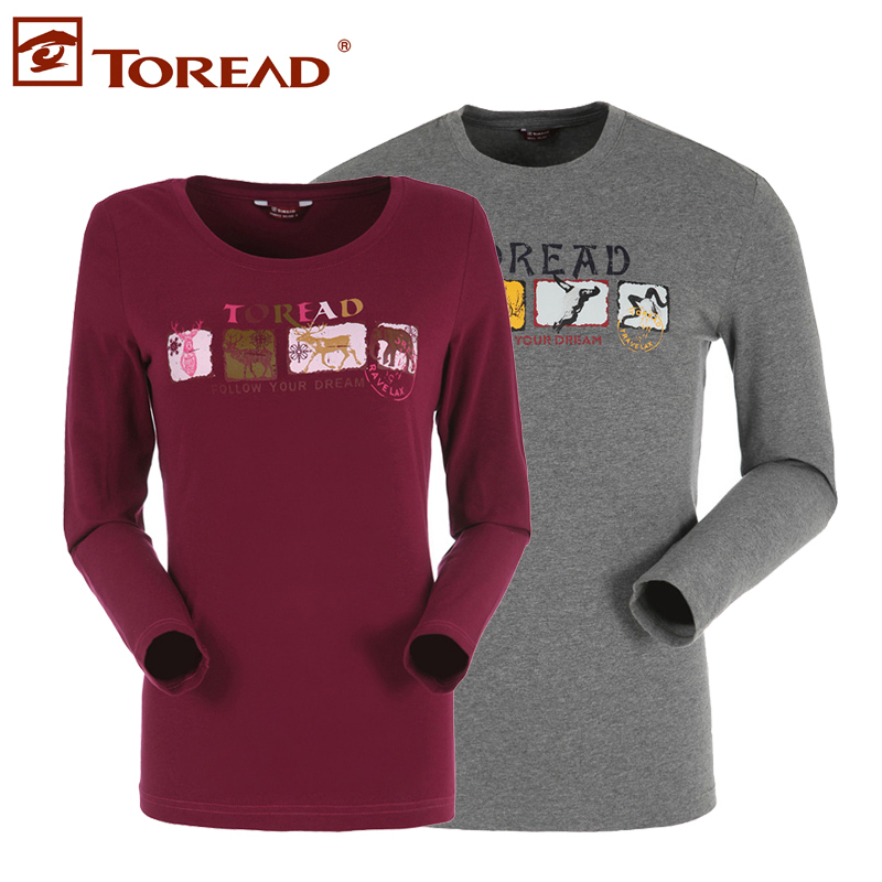 探路者（TOREAD）秋冬男女情侣款柔软透气长袖T恤TAJD92823/TAJD91822