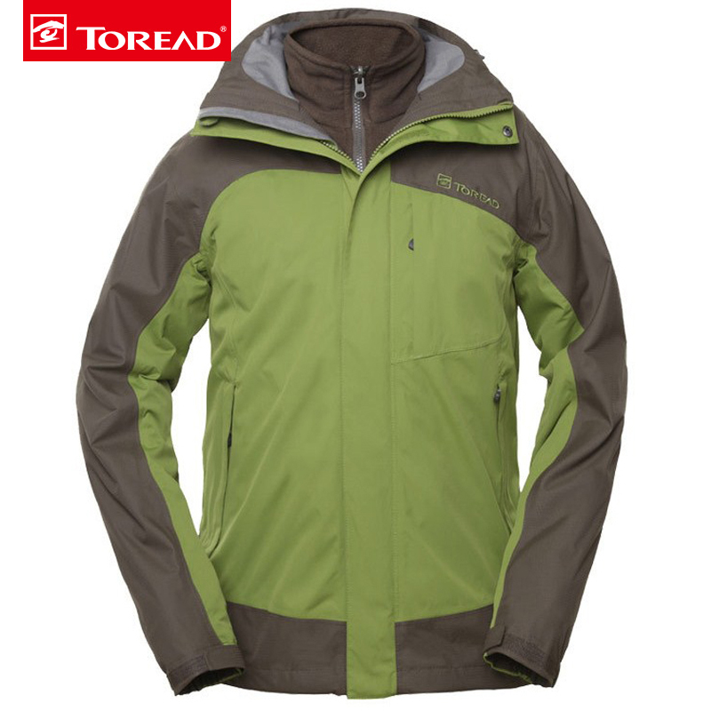 探路者（TOREAD）户外男式防风保暖套绒冲锋衣两件套TABA91275