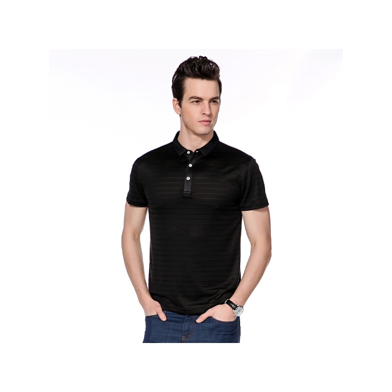AEMAPE美国苹果高品质竹纤维Polo衫男士条纹休闲T恤短袖