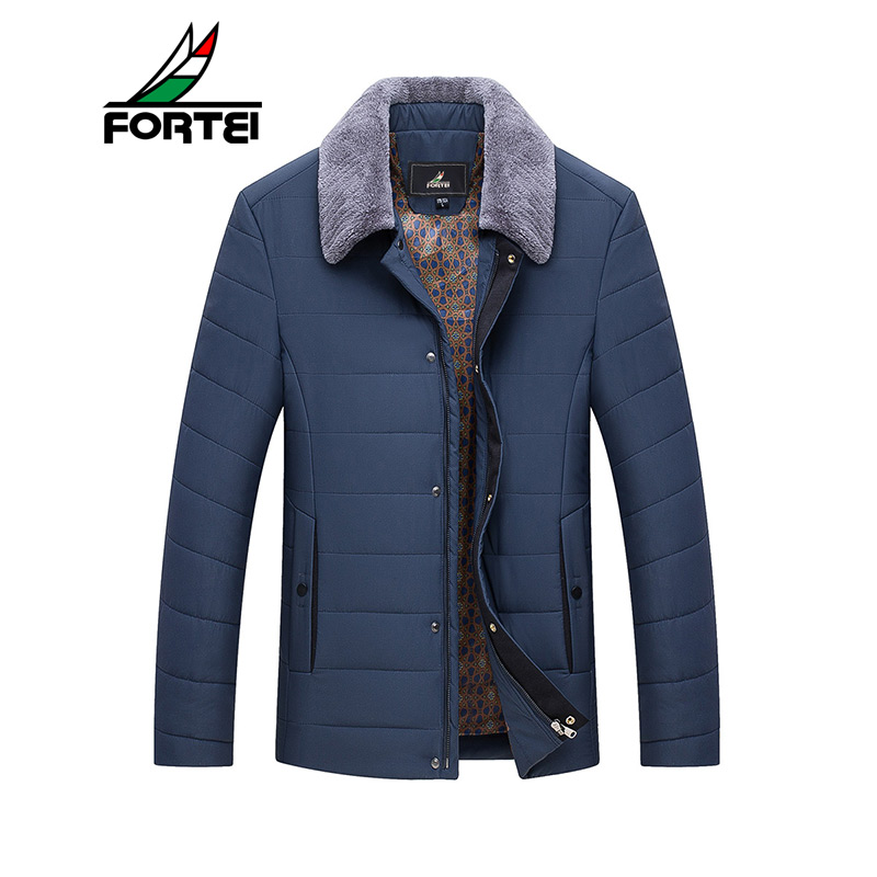 FORTEI富铤棉服男士简约翻领冬季新款保暖外套新款