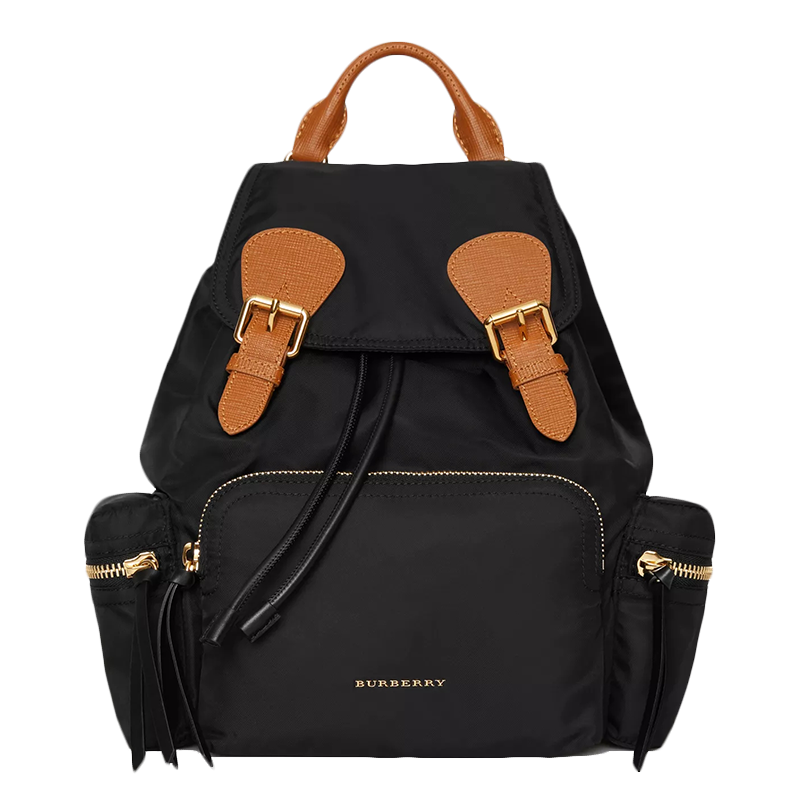 BURBERRY（博柏利）The Rucksack 中号功能性尼龙拼皮革时尚休闲女士双肩包40166221