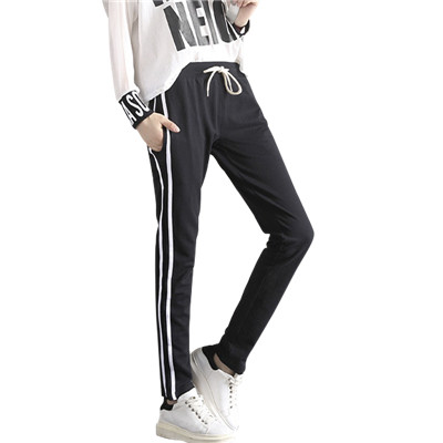 俞兆林女装大码弹力两条杠运动裤宽松百搭休闲裤 YWKX187113