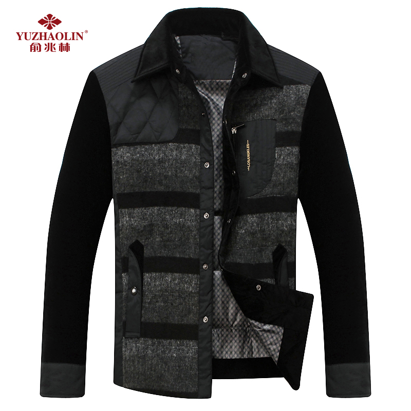 俞兆林秋冬新款男士时尚休闲加厚保暖简约修身商务羽绒服MN375