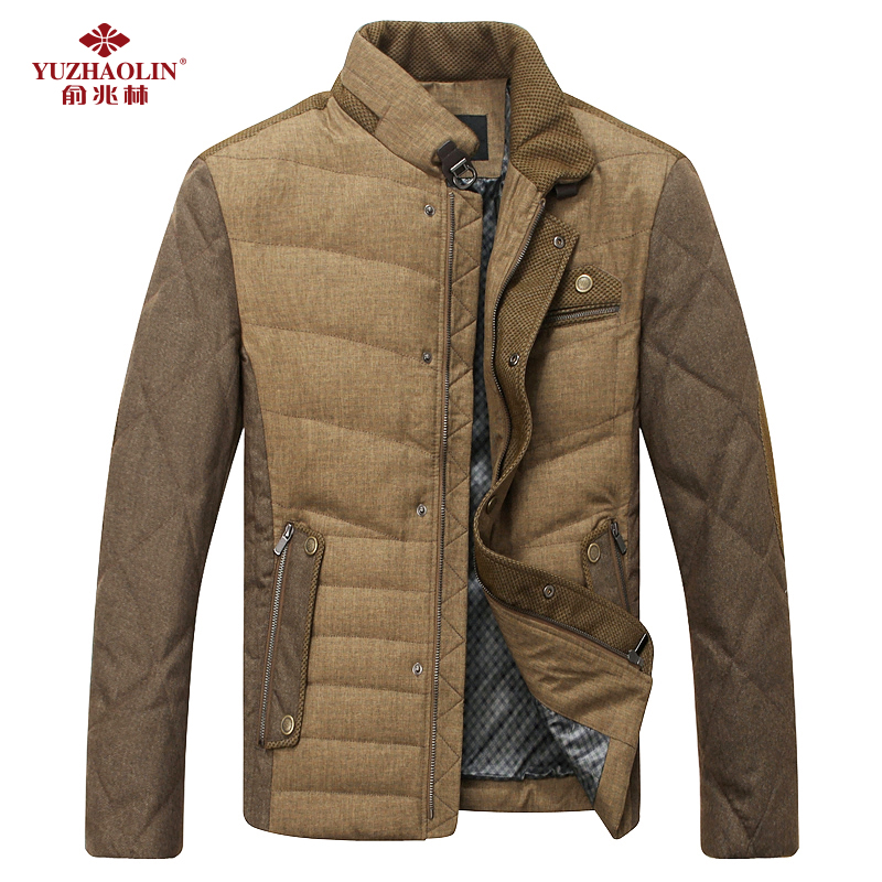 俞兆林秋冬新款男士时尚休闲加厚保暖拼舒适保暖羽绒服促销MN305