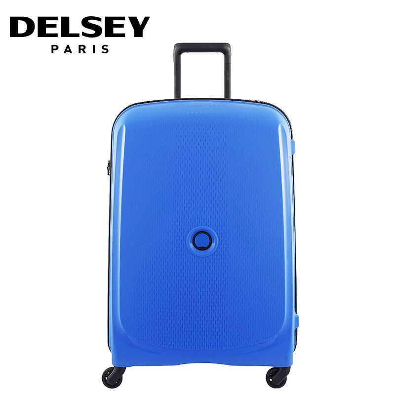 法国大使DELSEY大使牌 时尚多色万向轮拉杆箱登机箱 旅行箱行李箱 情侣 蓝色 20英寸（双层防撬拉链）PP材质