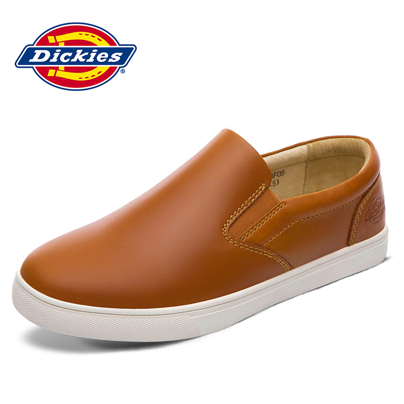 Dickies男鞋夏季新款韩版一脚蹬乐福鞋男士真皮休闲套脚懒人鞋子