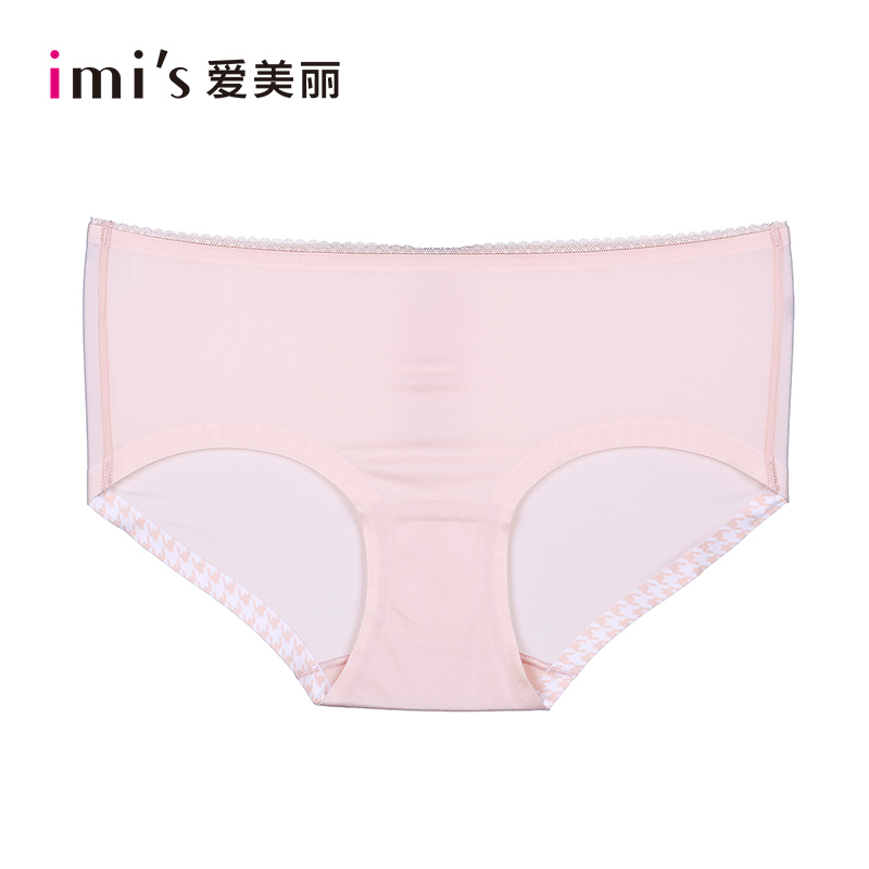 IMIS爱美丽女士棉感薄款无痕防走光蕾丝边纯棉平角内裤
