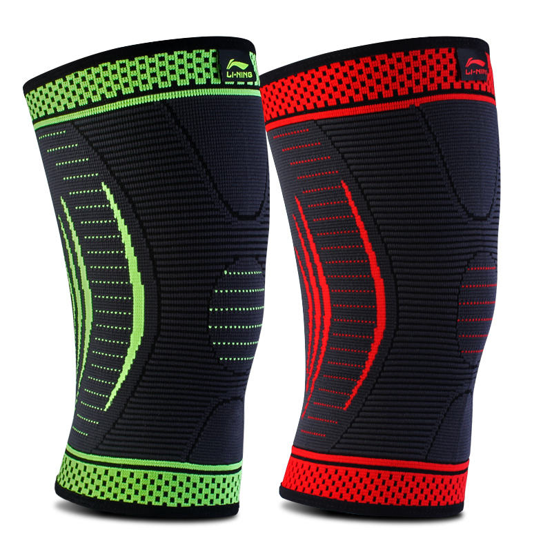 李宁(LI-NING)运动护具护膝男女款高弹透气护膝关节保暖跑步登山护膝盖【单只装】806【硅胶防滑，高科技面料】
