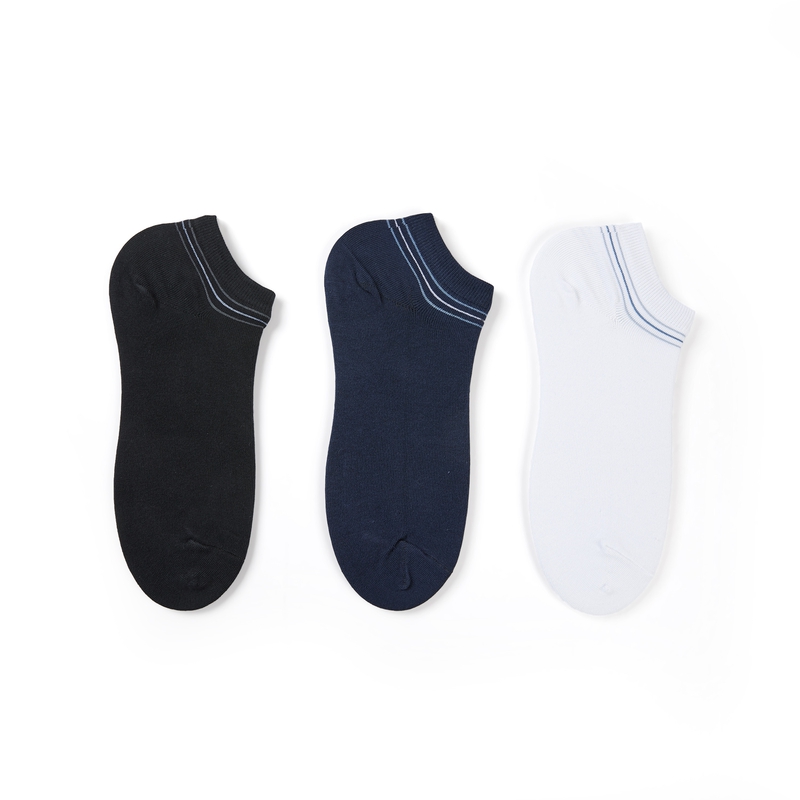 HLA海澜之家2019春季三双装舒适透气棉袜男士短袜HZACJ1R022A