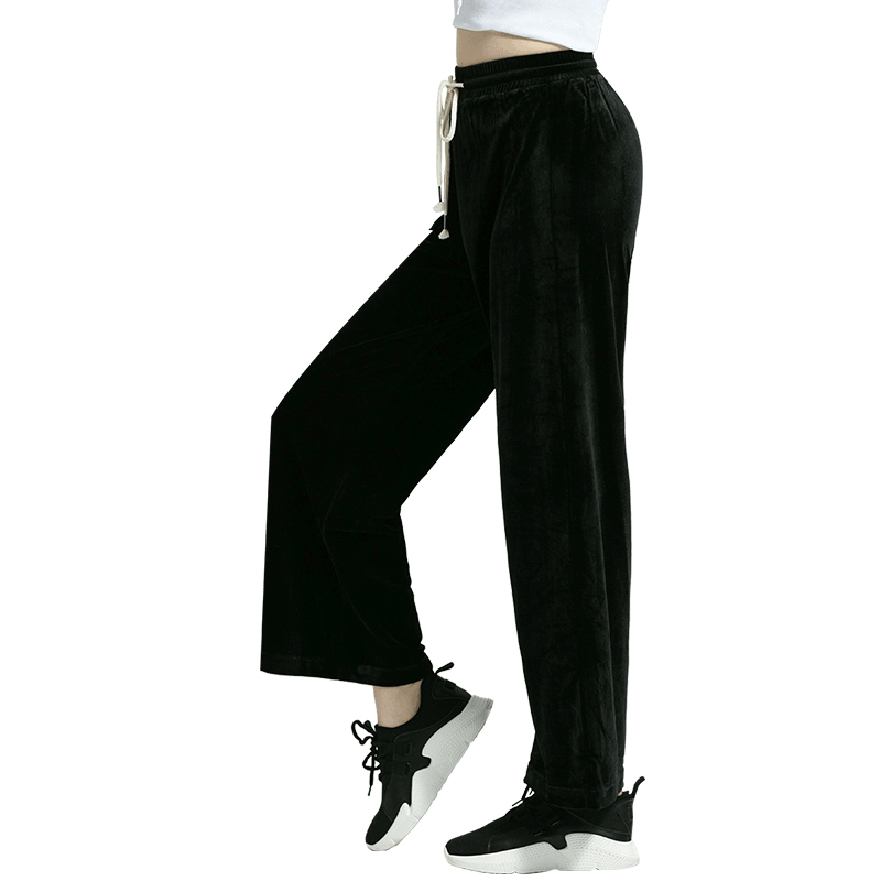 宏达HONDAR 丝光绒垂感阔腿裤高腰直筒裤女时装裤 DDK670A