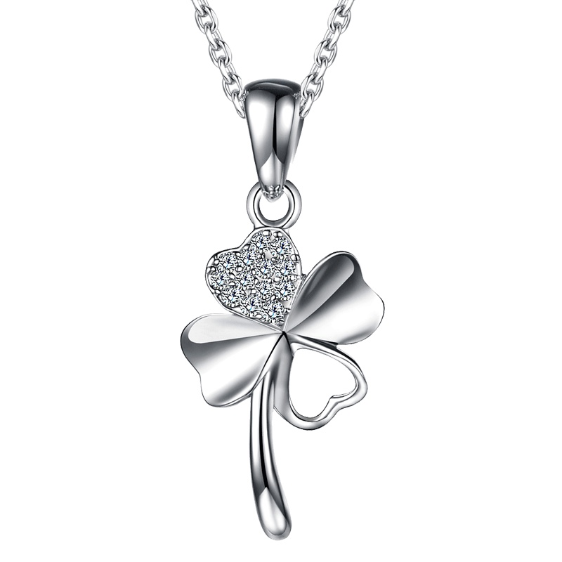 佰色传情(BRIR) S925银镶锆石吊坠 四叶草BYD318(赠银链一条)