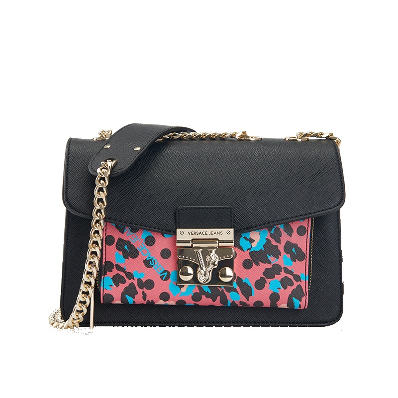 VERSACE JEANS范思哲 奢饰品18新款女士红色印花聚酯纤维单肩斜挎包奢侈品E1VRBBS5 70039 MIC