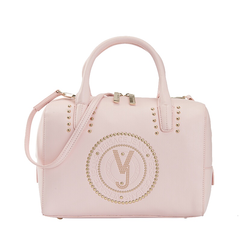 VERSACE JEANS范思哲 轻奢品女士粉色铆钉装饰手提包E1VRBBQ3 70050 426