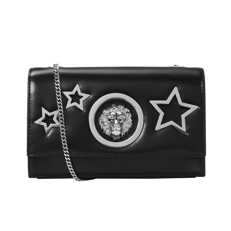 VERSACE VERSUS 范思哲 范瑟 丝女士黑色皮革镂空图案挎包FBD1366 FLSC F460N