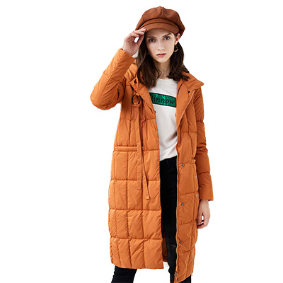 萝娜公主(LUONAGONGZHU)冬季新款韩版时尚宽松中长款连帽羽绒服外套女