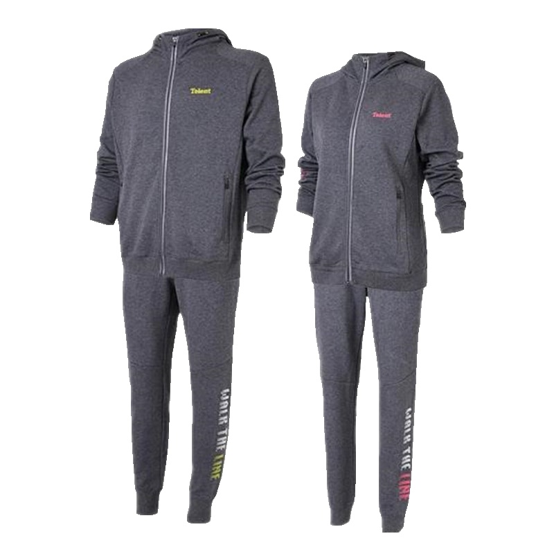 天伦天(Telent）秋冬季男女情侣套装运动休闲上衣长裤子连帽卫衣开衫外套