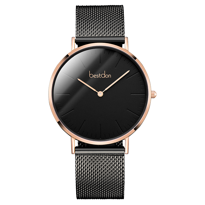 邦顿（Bestdon）手表 男士学生 石英表 情侣对表 超薄概念精钢网带腕表 ins简约休闲时尚潮流情侣表998167G