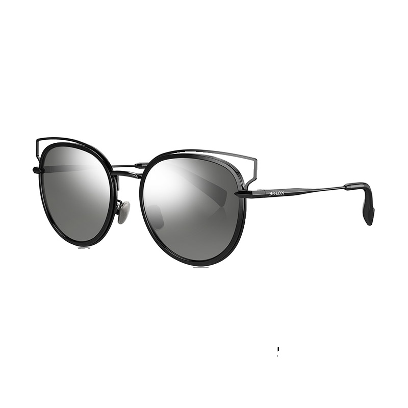 BOLON暴龙女士猫眼太阳镜个性金属全框墨镜潮流的时尚眼镜BL6060